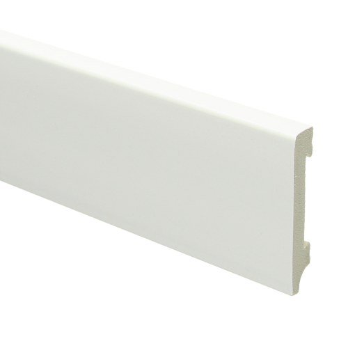 Watervaste kunststof Moderne plint 70x12 wit